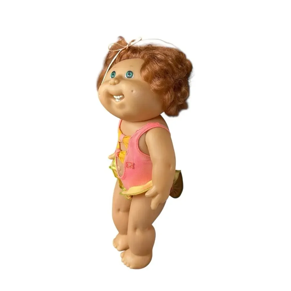 Vtg 1991 Cabbage Patch Kids Doll Splash N‎ Tan Red Hair Teeth w/Swimsuit 14